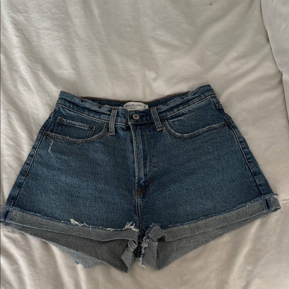 Abercrombie & Fitch Dark Blue Jean Shorts